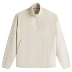 Tommy Hilfiger Performance Mixed Texture Quarter-Zip Jumper - Beige - S