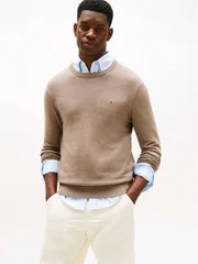 Tommy Hilfiger Crew Neck Jumper With Cashmere - Beige - 2XL