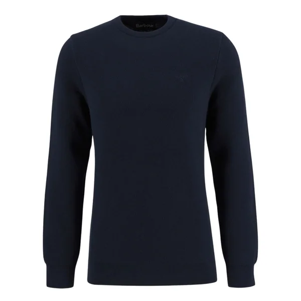 Barbour Essential Honeycomb Crew Neck Sweater - Navy - 2XL