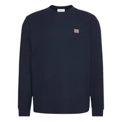 Calvin Klein Jeans Long Sleeve Waffle Badge Crew T-shirt - Navy - L