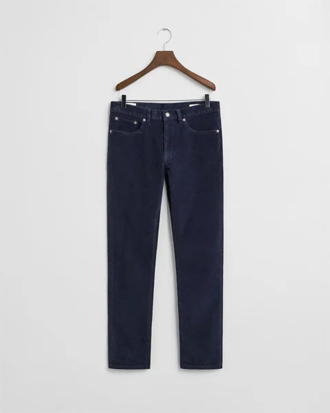 Gant Slim Fit Corduroy Jeans - Navy - 32/32