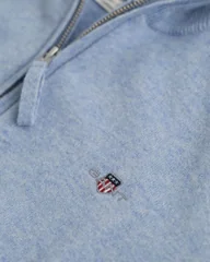 Gant Superfine Lambswool Half Zip Sweater - Blue - M