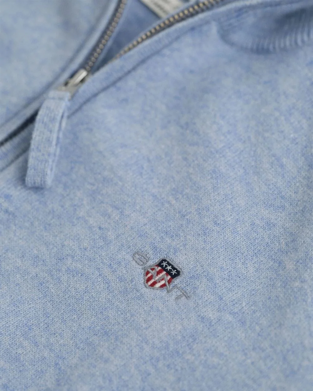 Gant Superfine Lambswool Half Zip Sweater - Blue - M