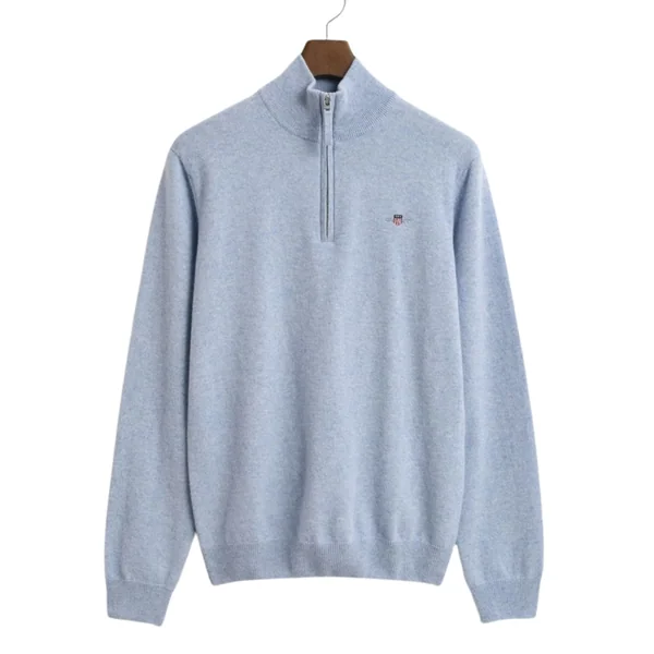 Gant Superfine Lambswool Half Zip Sweater - Blue - M