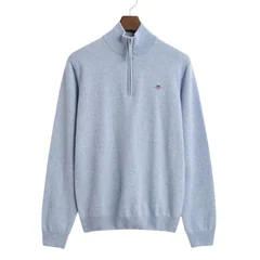 Gant Superfine Lambswool Half Zip Sweater - Blue - M