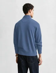 Gant Light Sacker Rib Half-Zip Sweatshirt - Blue - XL