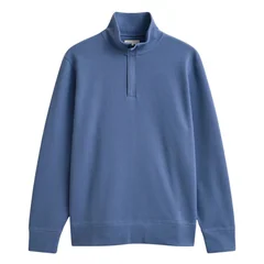 Gant Light Sacker Rib Half-Zip Sweatshirt - Blue - XL