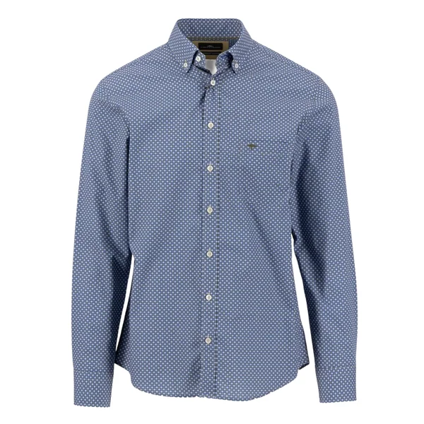 Fynch Hatton Multicolor Minimal Print B.D. Shirt - Blue - L