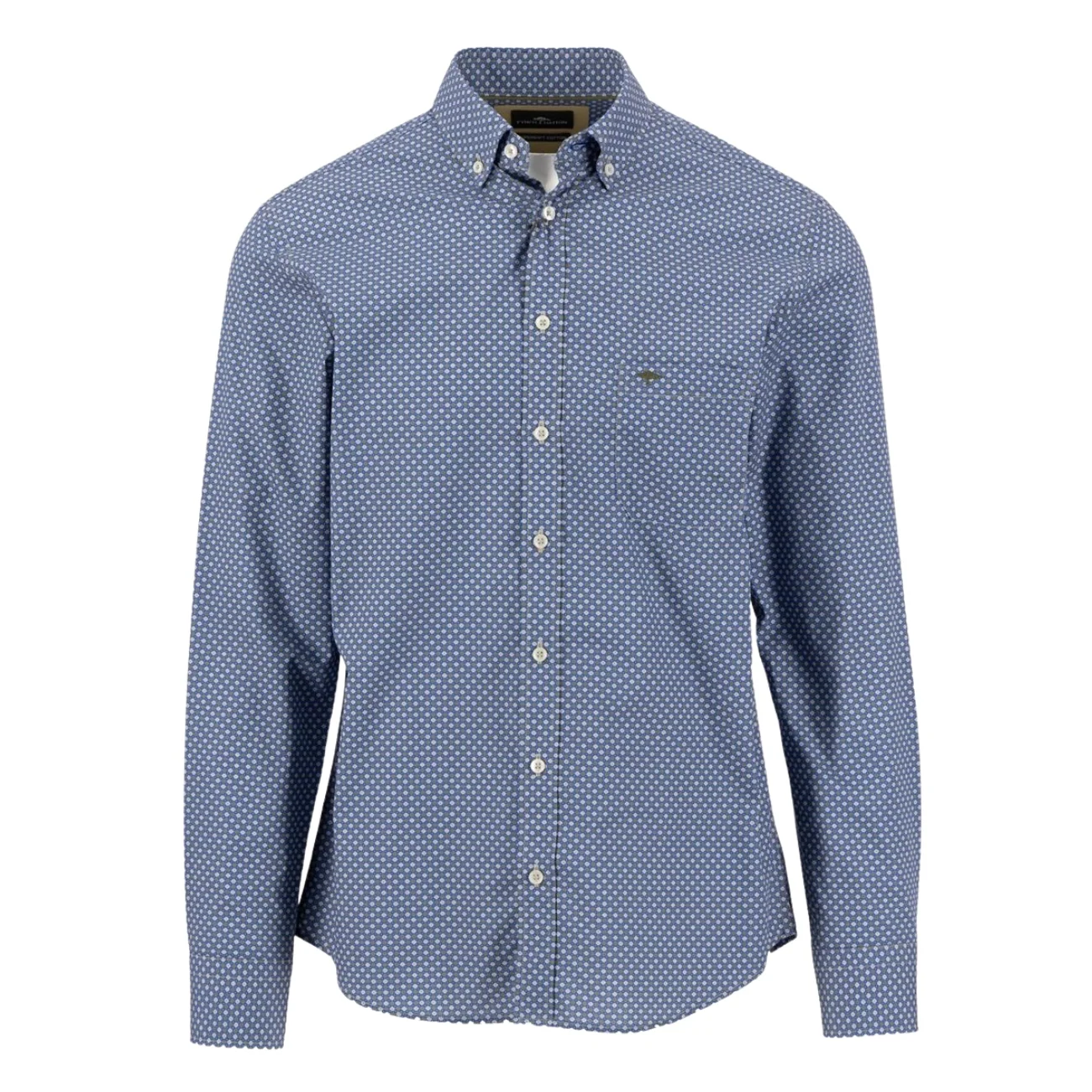 Fynch Hatton Multicolor Minimal Print B.D. Shirt - Blue - L