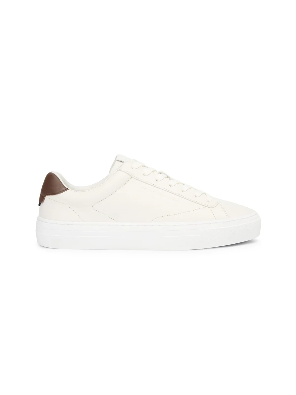 Tommy Hilfiger Premium Leather Cupsole Trainers - Ecru - 42