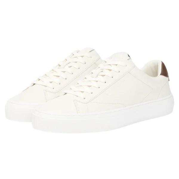 Tommy Hilfiger Premium Leather Cupsole Trainers - Ecru - 42