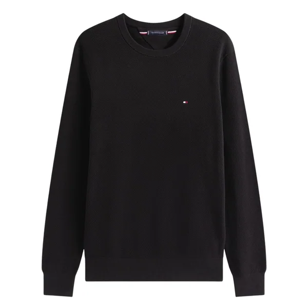 Tommy Hilfiger Essential Structure Crew Neck Jumper - Black - XL