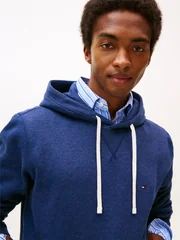 Tommy Hilfiger Essential Fleece Drawstring Hoodie - Blue - L