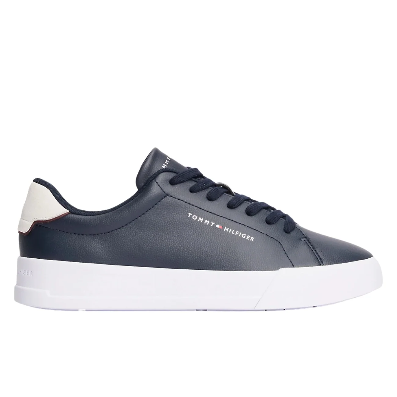 Tommy Hilfiger Contrast Heel Court Trainers - Navy - 45