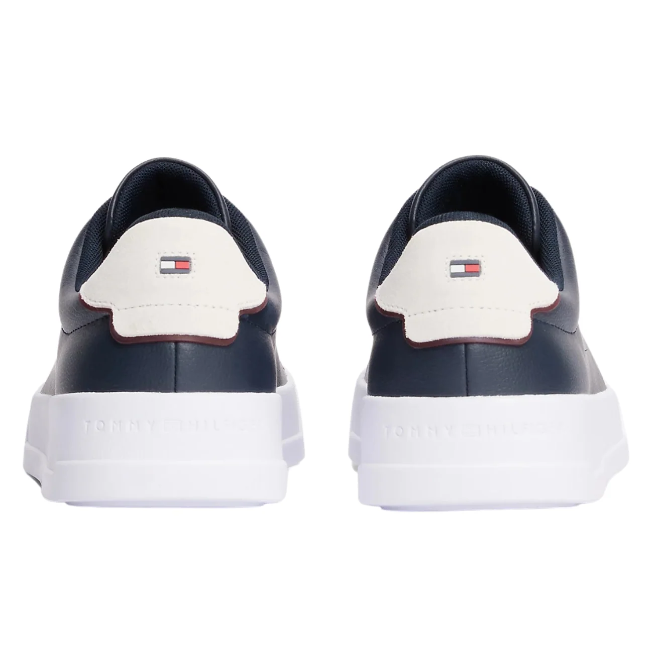 Tommy Hilfiger Contrast Heel Court Trainers - Navy - 45