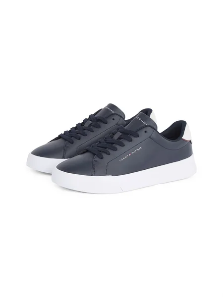 Tommy Hilfiger Contrast Heel Court Trainers - Navy - 45