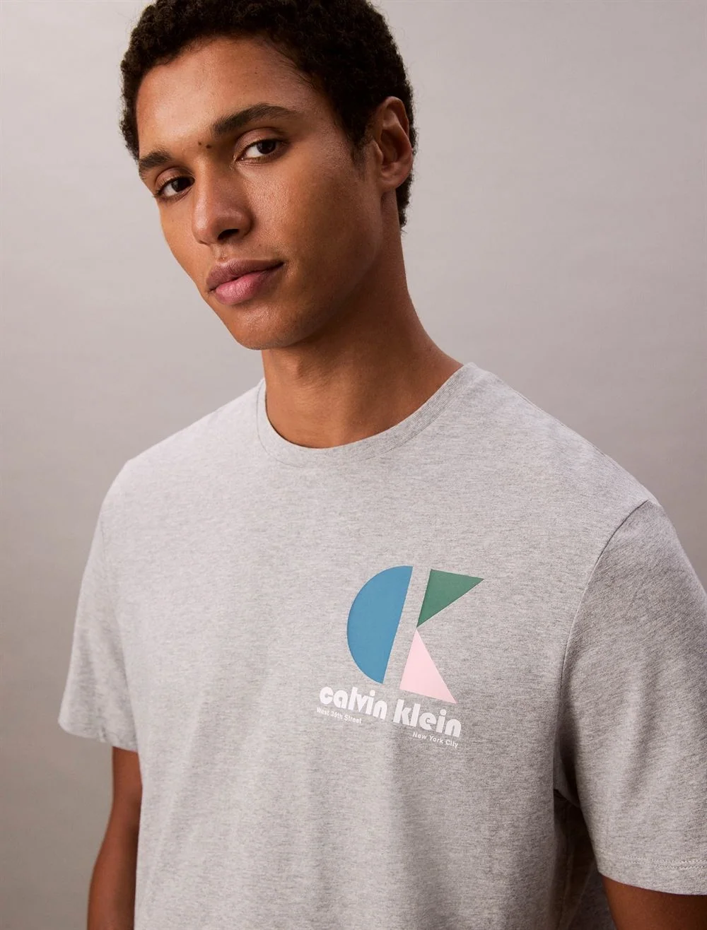 Calvin Klein Jeans Bauhaus Graphic Logo T-shirt - Grey - L