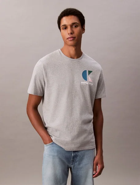 Calvin Klein Jeans Bauhaus Graphic Logo T-shirt - Grey - L