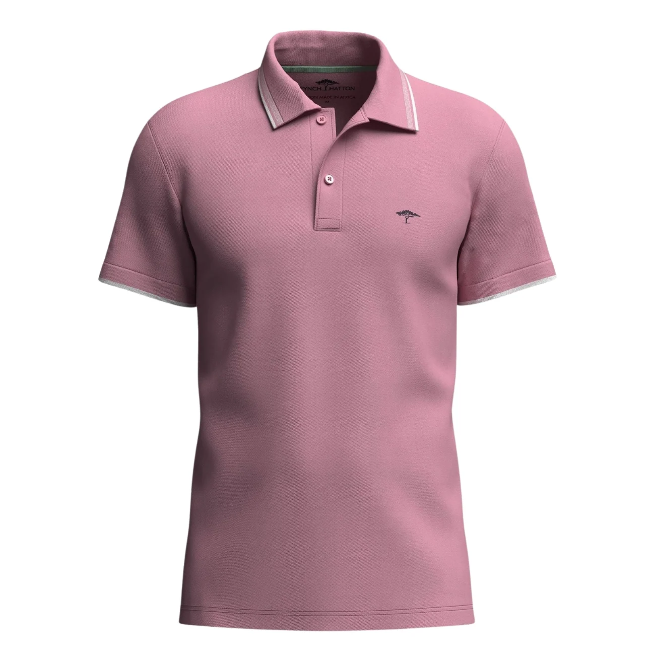 Fynch Hatton Contrast Tipping Polo Shirt - Light Peony - L