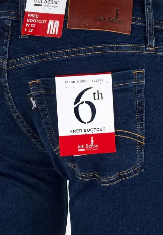 6th Sense Fred Boot Cut Jeans - Nightime Blue - 36/34