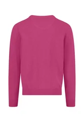 Fynch Hatton V-Neck Superfine Cotton Jumper - Pink - M