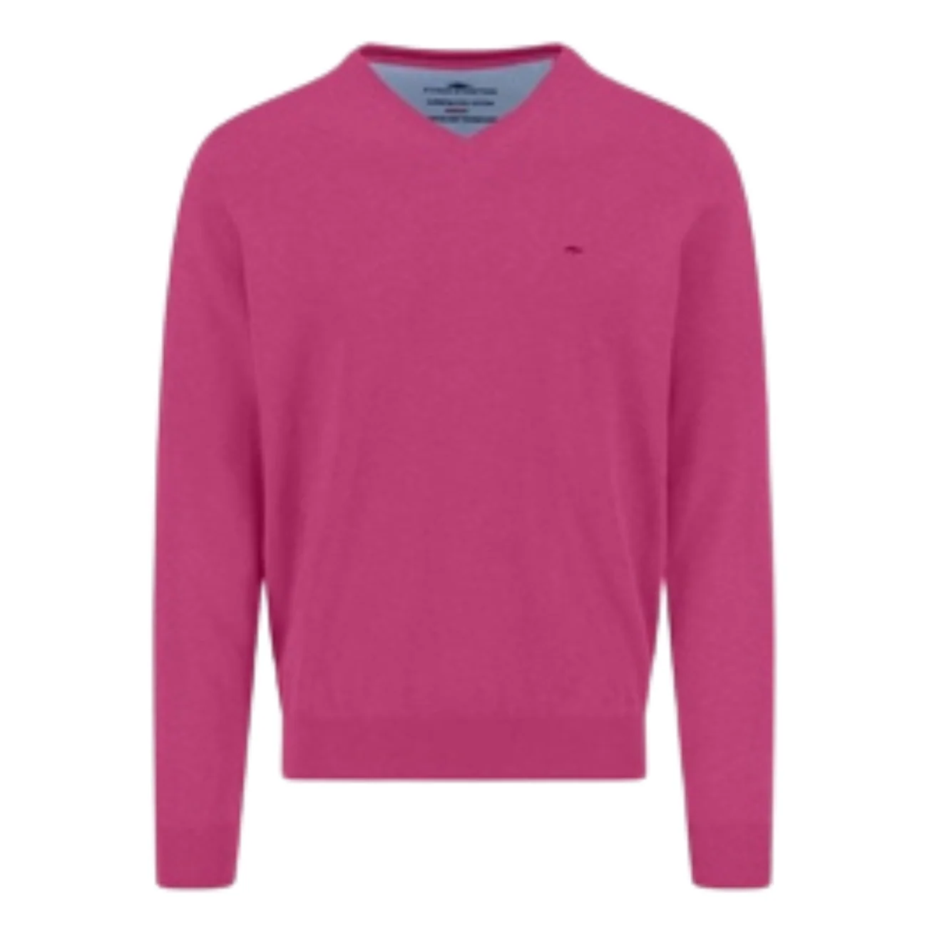 Fynch Hatton V-Neck Superfine Cotton Jumper - Pink - M
