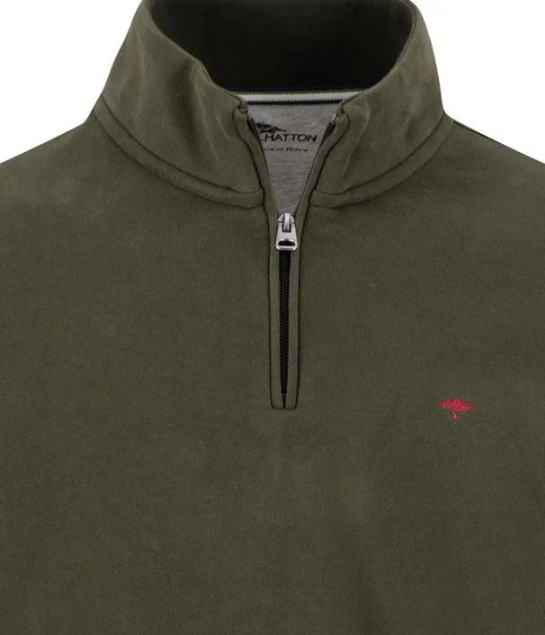 Fynch Hatton Troyer Zip Sweatshirt - Green - 2XL