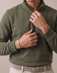 Fynch Hatton Troyer Zip Sweatshirt - Green - 2XL