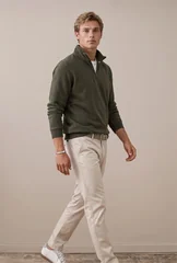 Fynch Hatton Troyer Zip Sweatshirt - Green - 2XL