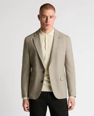 Remus Uomo Alto Slim Fit Wool-Blend Sports Jacket - Stone - 42R