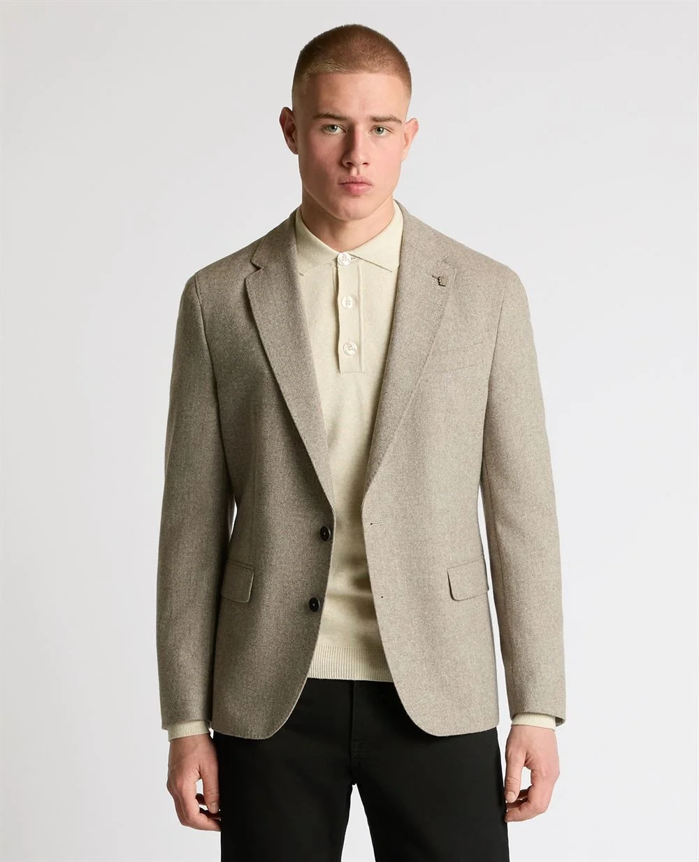 Remus Uomo Alto Slim Fit Wool-Blend Sports Jacket - Stone - 42R