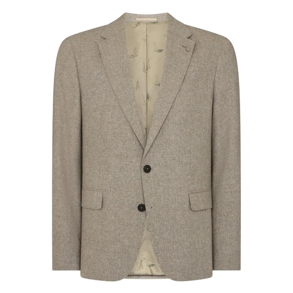 Remus Uomo Alto Slim Fit Wool-Blend Sports Jacket - Stone - 42R