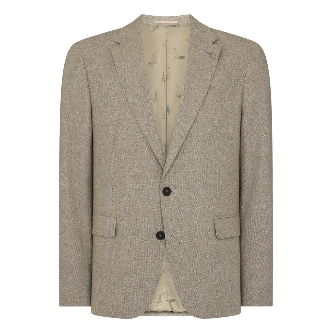 Remus Uomo Alto Slim Fit Wool-Blend Sports Jacket - Stone - 42R