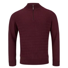 6th Sense Diego 1/4 Zip Jumper - Wine - 2XL