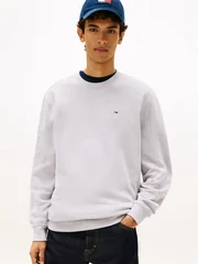 Tommy Jeans Tommy Flag Brushed Fleece Sweatshirt - Grey - XS