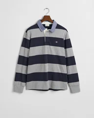 Gant Chambray Stripe Heavy Rugger - Grey - L