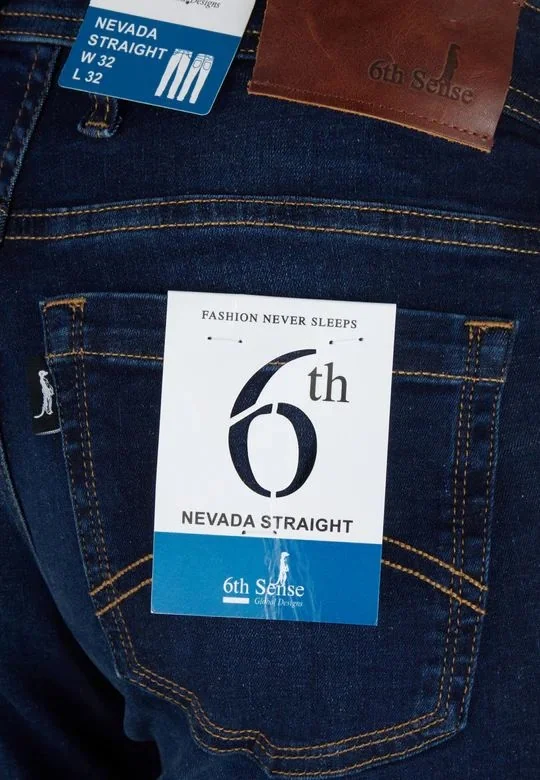 6th Sense Straight Leg Jeans - Washed Blue - 32/30
