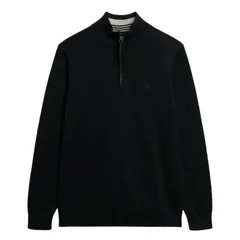 Superdry Essentials Cotton Half Zip Jumper - Grey - XL