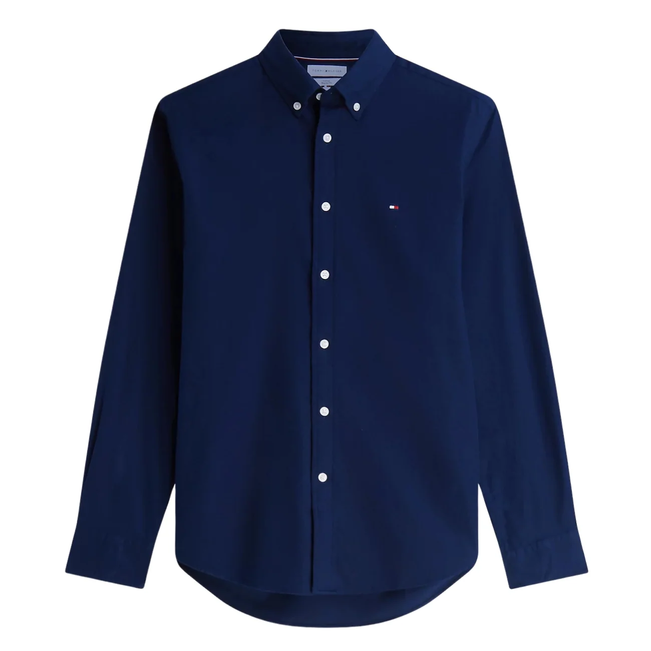 Tommy Hilfiger Flex Flannel Solid Coloured Shirt - Navy - M