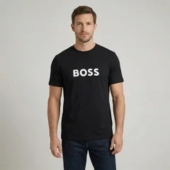 Boss Logo Cotton-jersey T-Shirt - Black - S