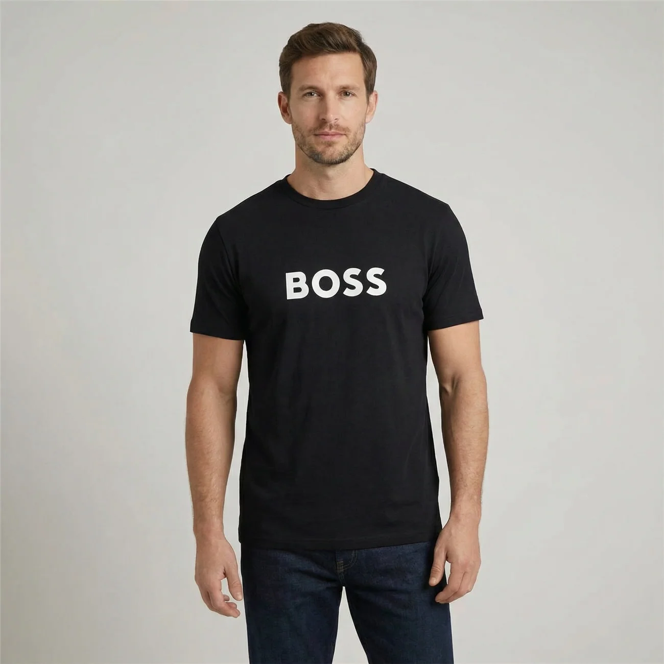 Boss Logo Cotton-jersey T-Shirt - Black - S