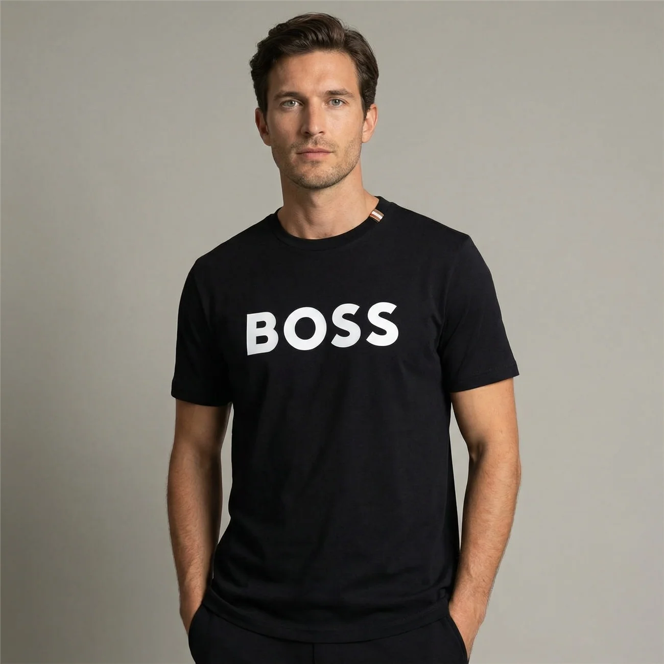 Boss Logo Cotton-jersey T-Shirt - Black - S