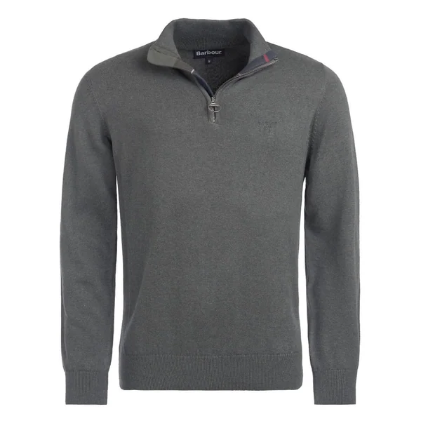 Barbour Cotton Half Zip Knitted Jumper - Green - M