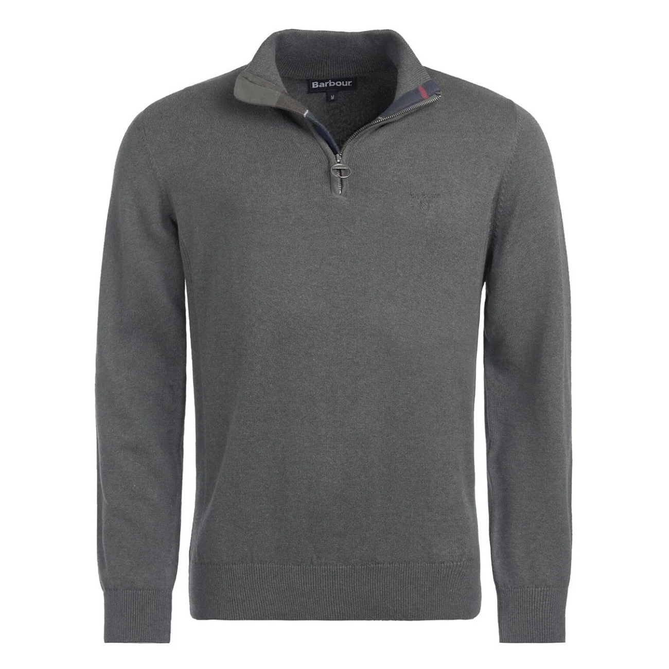 Barbour Cotton Half Zip Knitted Jumper - Green - M