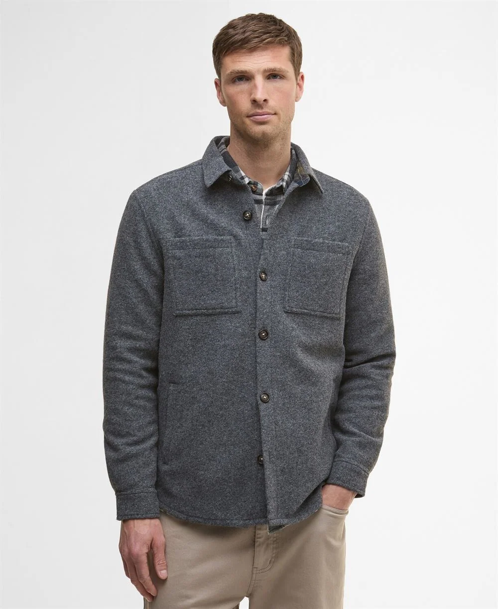 Barbour Marlow Tailored Wool Blend Overshirt - Grey - L