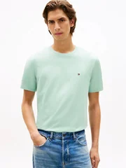 Tommy Hilfiger Flag Embroidery Crew Neck T-Shirt - Mint Green - XL
