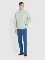 Farah Swaton Half Zip Sweatshirt - Green - XL