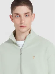 Farah Swaton Half Zip Sweatshirt - Green - XL