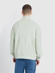 Farah Swaton Half Zip Sweatshirt - Green - XL