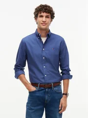 Tommy Hilfiger Solid Heritage Button Down Oxford Shirt - Blue - S